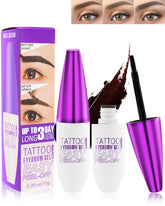 LYSdefeu Peel-Off Eyebrow Gel bottle with dark brown tint for long-lasting color.