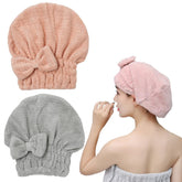 M-bestl toalla cap de microfibra rosa, secado rápido del cabello.