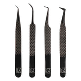 Tijeras M LASH con punta de fibra para extensiones, precisión en pestañas.