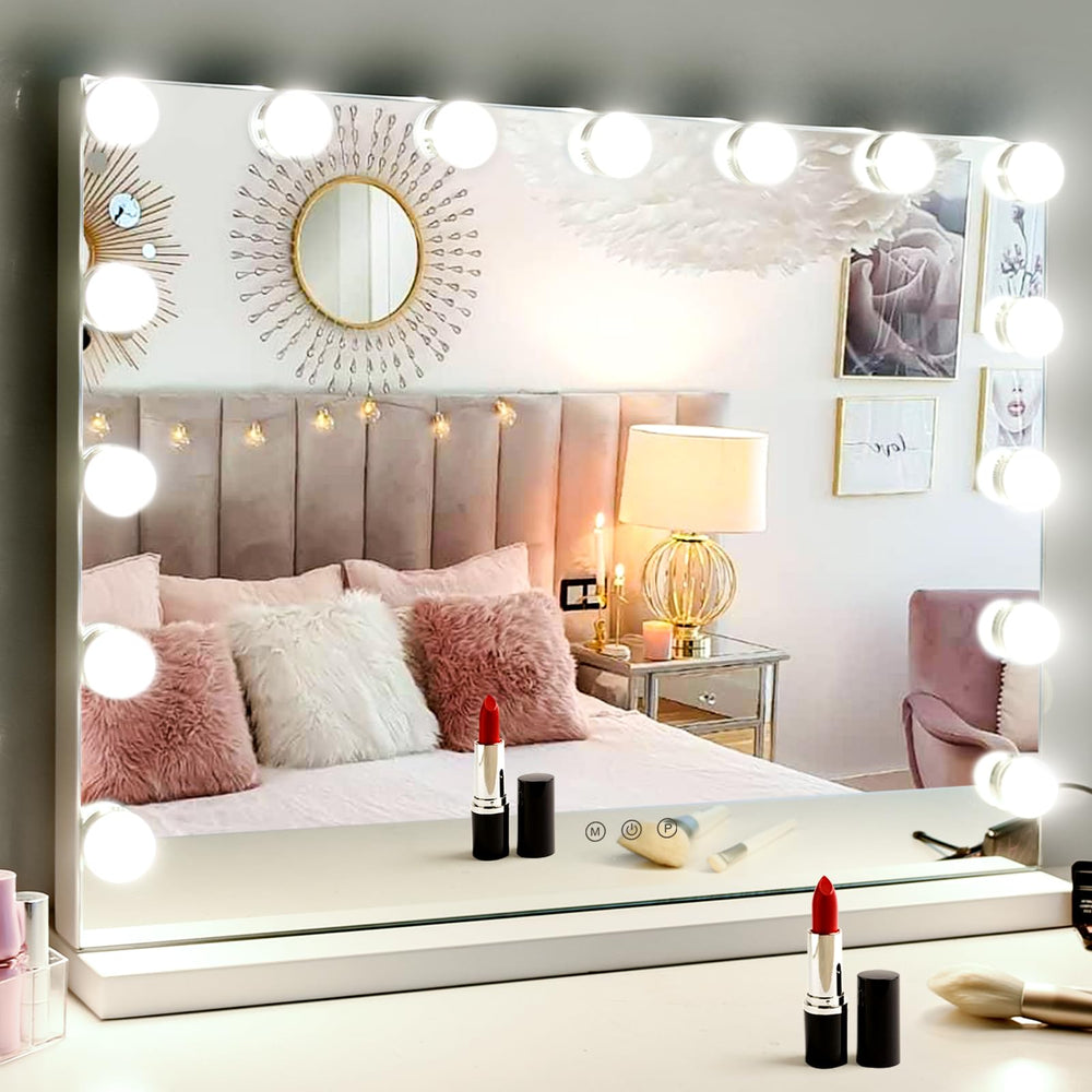 Espejo de maquillaje M MIVONDA con iluminación frontal para ver tonos con claridad