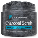 M3 Naturals exfoliante de carbón activado para cuerpo, deja la piel suave
