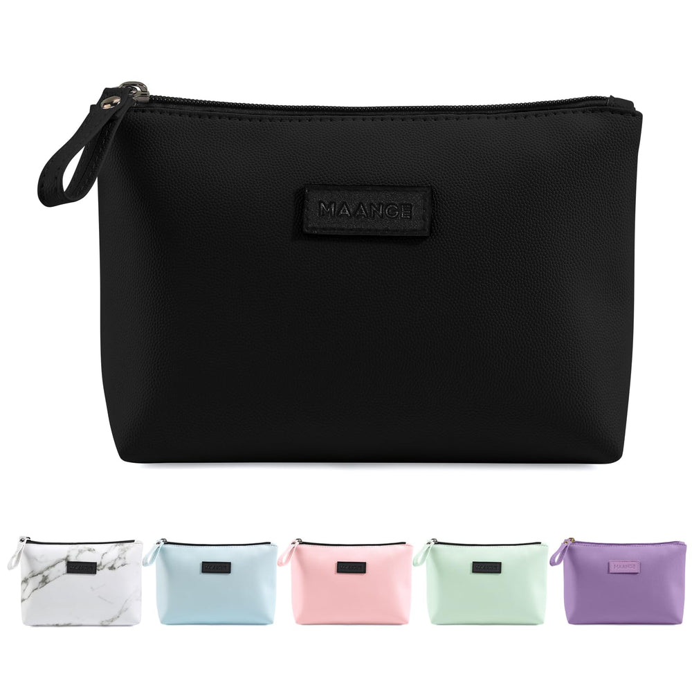 MAANGE bolsa de maquillaje pequeña negra para bolso, ideal para viaje diario.