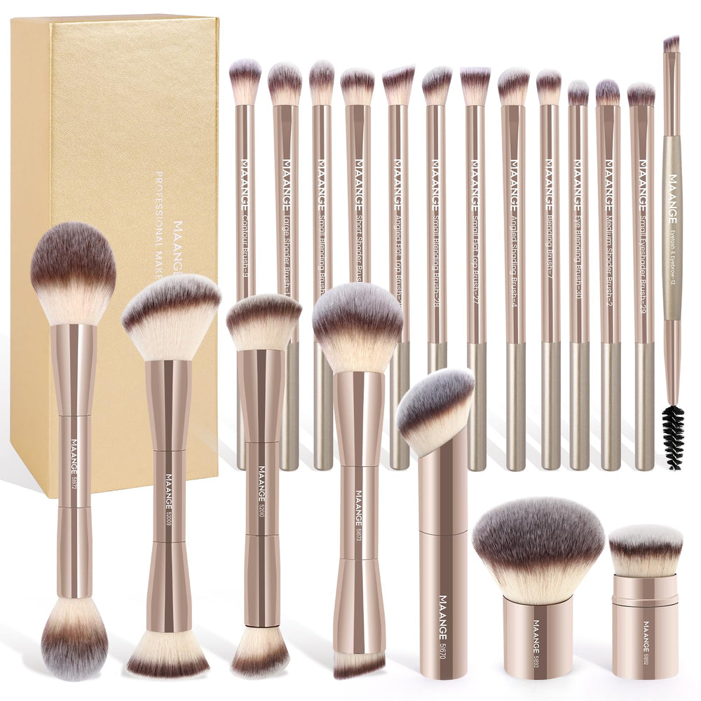 Maange juego de brochas de maquillaje 20 piezas en estuche regalo, ideal para empezar.