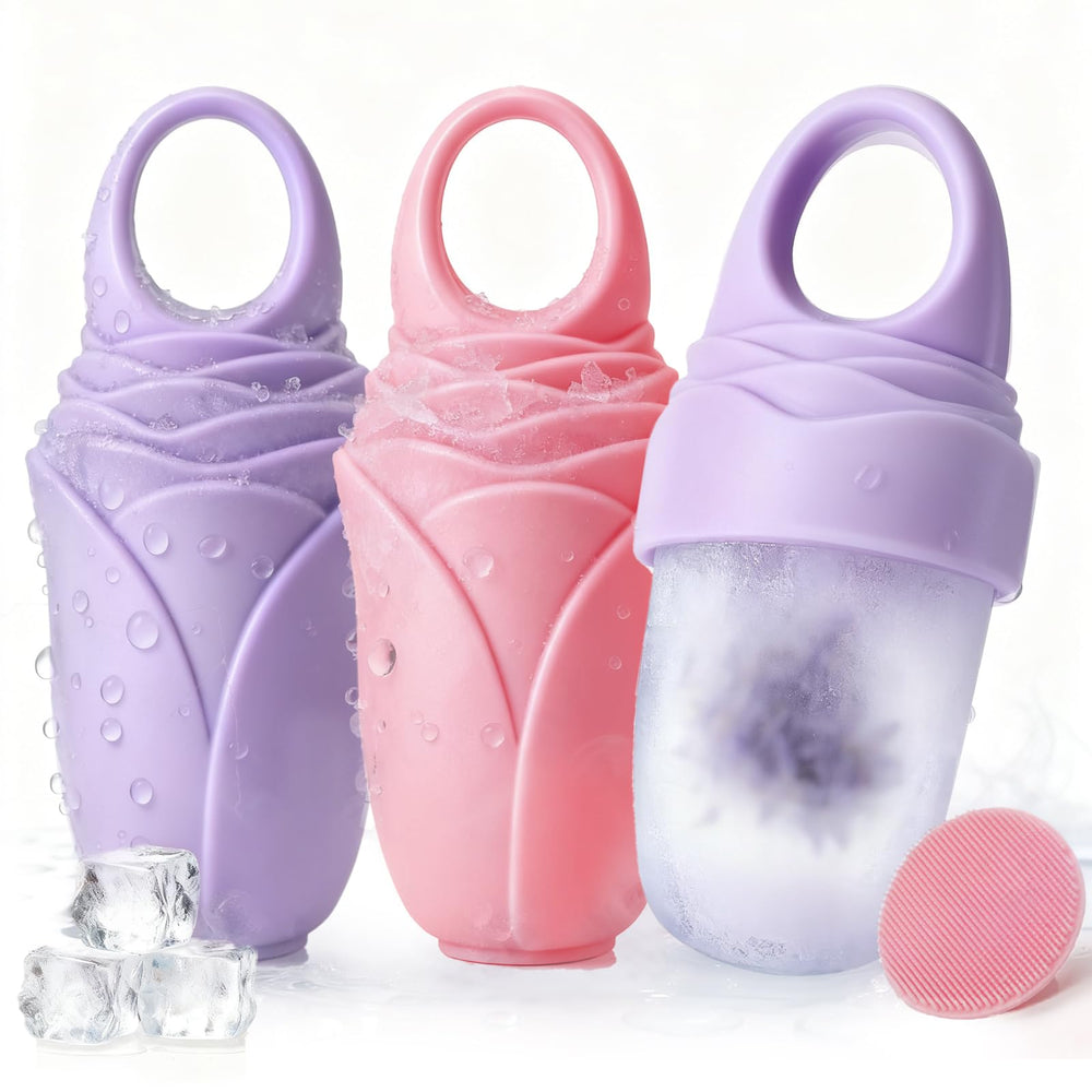 Rodillo Mabnuby rosa de hielo facial para desinflamar ojos.