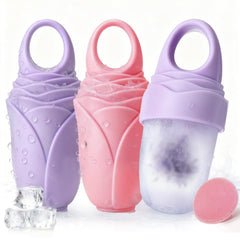Rodillo Mabnuby rosa de hielo facial para desinflamar ojos.