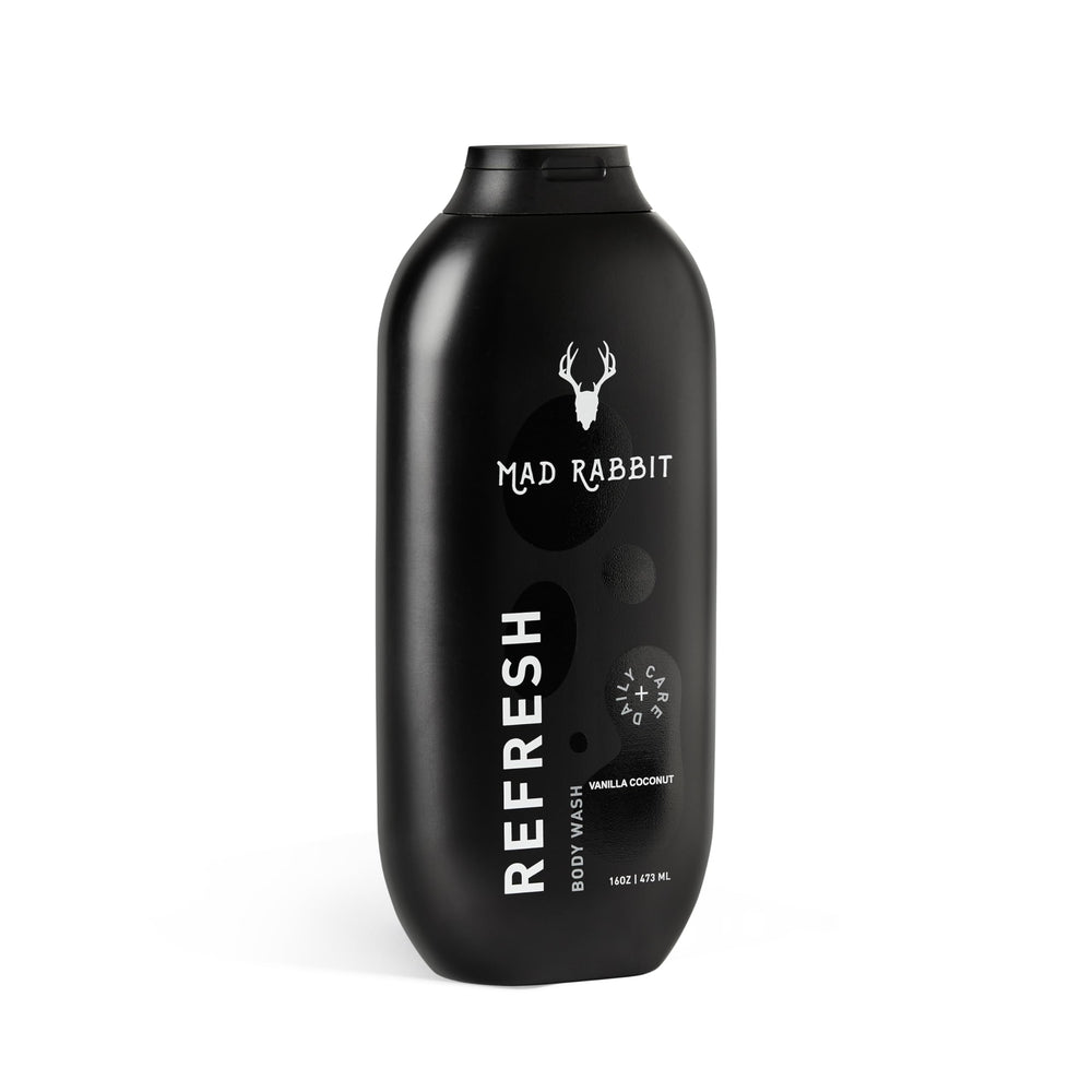 Mad Rabbit Ducha Cuerpo Refresco: botella visible para hidratación suave.