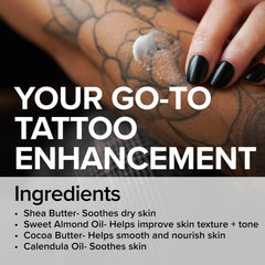 Textura crema de Mad Rabbit Tattoo Balm para hidratación de la tinta.