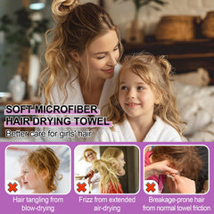 MADHOLLY turbante microfibra para cabello de niñas, reduce encrespamiento