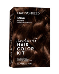 Kit Madison Reed Radiant Color 5NAC Milano Brown en caja, ideal para colorear en casa.