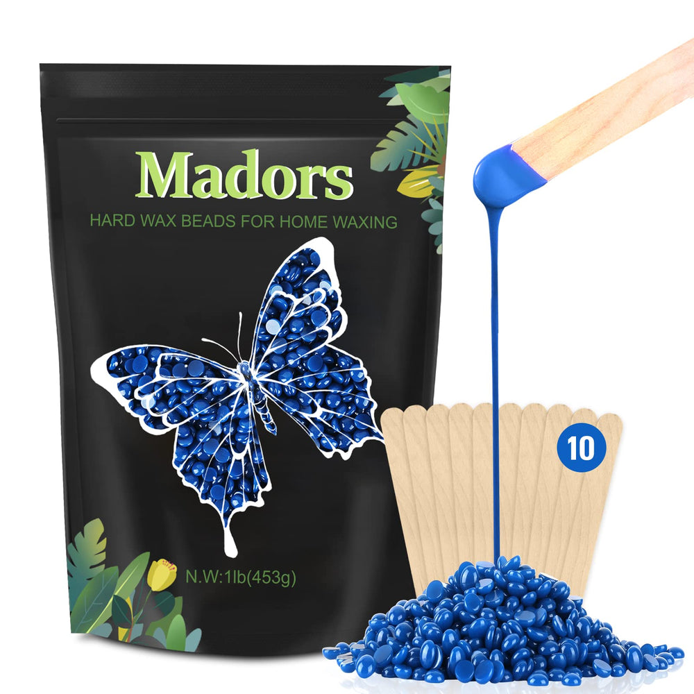 Madors kit depilación en casa con cera dura 1 lb, ideal para uso doméstico