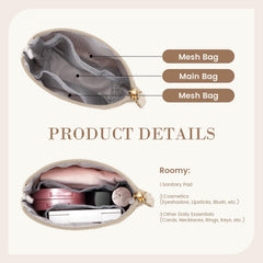 MAGEFY bolsa de maquillaje con cremallera resistente, diseño compacto para viaje.