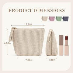 MAGEFY bolsa de maquillaje mini con interior suave en pana, almacenamiento cómodo.