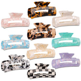 Magicsky clip rectangular opal marmol, ideal para recoger el cabello con estilo diario.