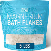 Magnum Solace copos magnesio para baño, listos para un remojo relajante en casa