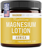 Magnum Solace loción de magnesio para la noche en botella, ideal para rutina nocturna.