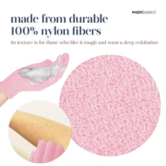 Guante exfoliante MainBasics, una talla para todos, ajuste cómodo al mojarse