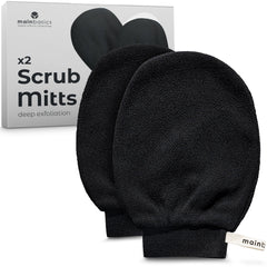 MainBasics guantes exfoliantes en la ducha exfolian suavemente la piel.