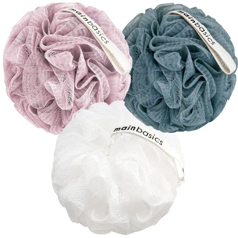 MainBasics lufa-ducha tres piezas aire-flor para exfoliar suave en la ducha.
