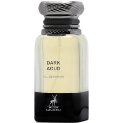 Maison Alhambra Dark Aoud, botella con diseño moderno, perfecta para veladas elegantes