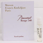 Maison Francis Kurkdjian Baccarat Rouge 540 vial spray 2ml travel-friendly design for on-the-go scent.