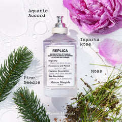 Maison Margiela Replica When the Rain Stops, pétalos de rosa de Isparta para toque floral.