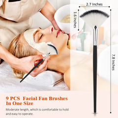 Maitys brocha abanico facial ideal para mascarillas y polvos compactos