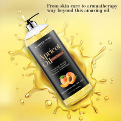 Majestic Pure Aceite de albaricoque, aplicación para cabello, brillo y suavidad.