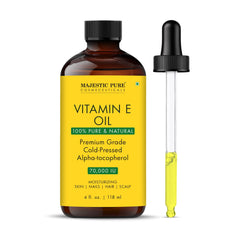 Majestic Pure Aceite de Vitamina E, bote de 4 onzas, hidrata piel y cabello.
