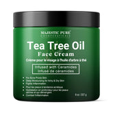 Crema Majestic Pure para rostro, botella arbol-de-te, hidrata la piel.
