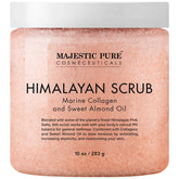 Majestic Pure exfoliante corporal con sal rosa del Himalaya para piel suave y renovada.