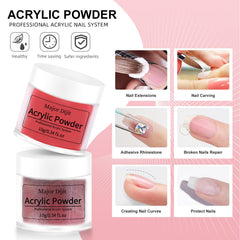 Major Dijit polvo acrílico 12 colores para crear uñas personalizadas