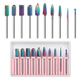 Makartt conjunto de brocas para uñas 10p, diamante y carburo para limado preciso