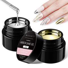 Makartt chrome gel packaging shows two-color pack for DIY nail art inspiration.