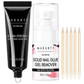 Makartt cola uñas gel sólido: aplicación precisa para fijación duradera.
