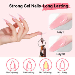 Makartt diseño uñas rosa natural, permite acabados brillantes y duraderos.