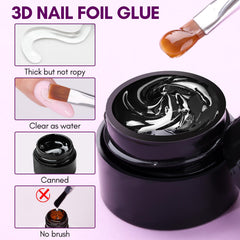 Makartt foil glue gel creates ripple-effect 3D nail art.