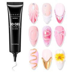 Makartt gel 3D para uñas, moldeado preciso para diseños duraderos.