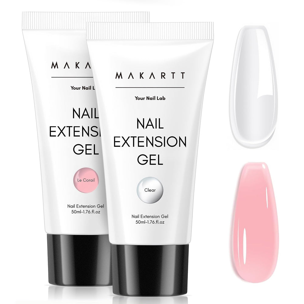 Makartt gel-uñas 50ml transparente para extensiones duraderas.