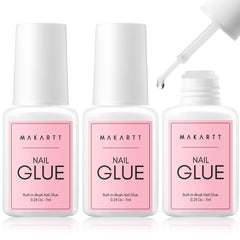 Makartt nail glue 7ml bottle close-up with precision brush