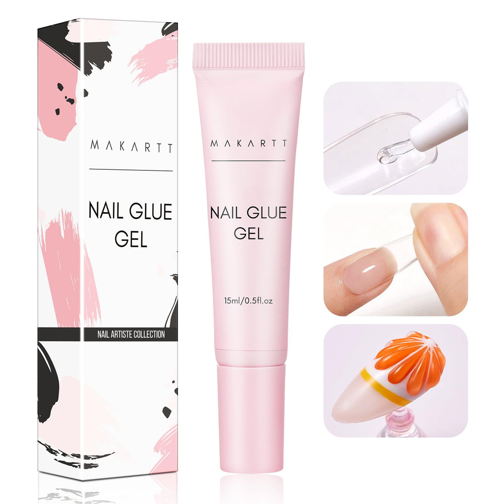 Makartt: botella de pegamento de gel para uñas, fijación duradera para uñas falsas.
