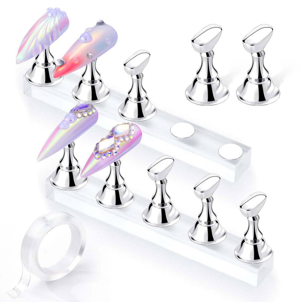 Makartt: soporte de plata para exhibir arte de uñas, práctica estable