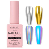 Makartt top coat gel sin limpieza para acabado cromado brillante.