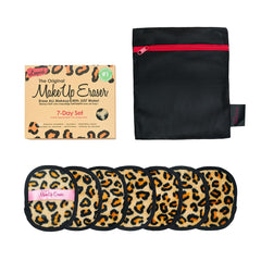 MakeUp Eraser Set Leopardo 7 Días: kit reutilizable para desmaquillar con agua.