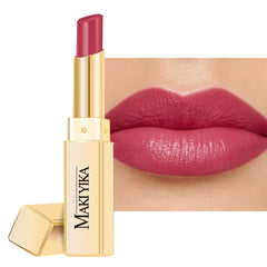 Labial MAKI YIKA frambuesa rojo hidratante para labios secos, con brillo.