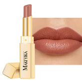 Maki Yika Moisture Nude Lipstick close-up showing glossy hydration and rich color