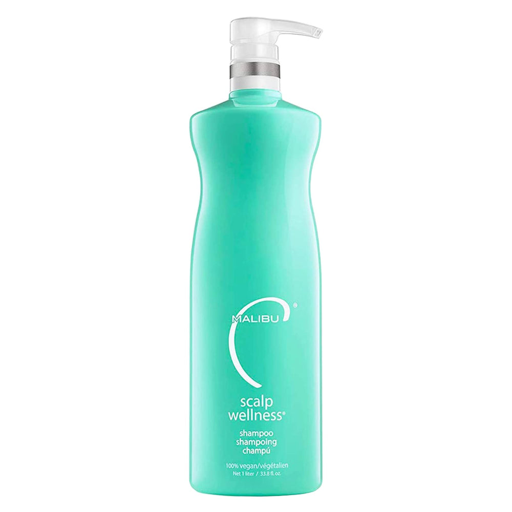 Malibu C Scalp Wellness Shampoo en botella, limpieza suave que cuida el cuero cabelludo