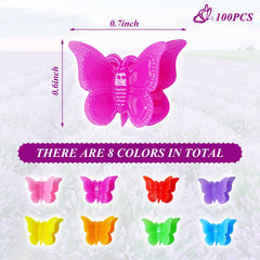 Conjunto Mandalahuang de 100 pinzas mariposa arcoíris para niñas.