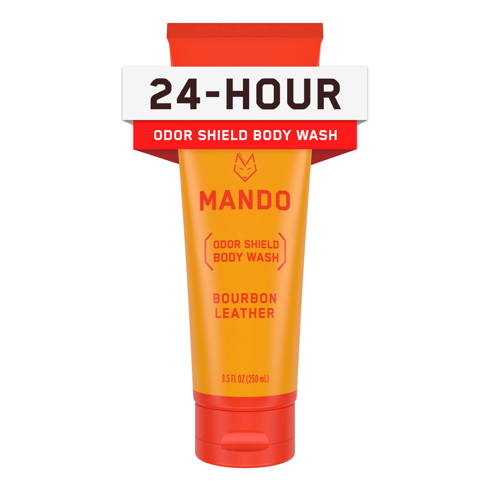 Mando Bouclier Odeur, bouteille Bourbon-Cuir, parfum durable prêt à durer.