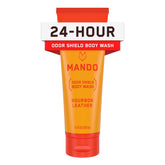 Mando Bouclier Odeur, bouteille Bourbon-Cuir, parfum durable prêt à durer.