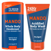 Mando Smooth Solid Stick: aplicación suave para control de olor durante todo el día.
